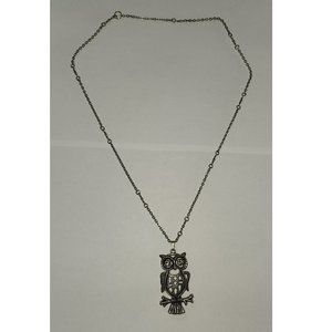 Owl necklace silver gunmetal